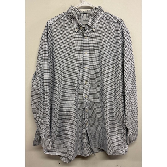 L.L. Bean Other - LL Bean Wrinkle Free Traditional Fit Shirt Mens 17.5-36 Blue‎ White Check 237807